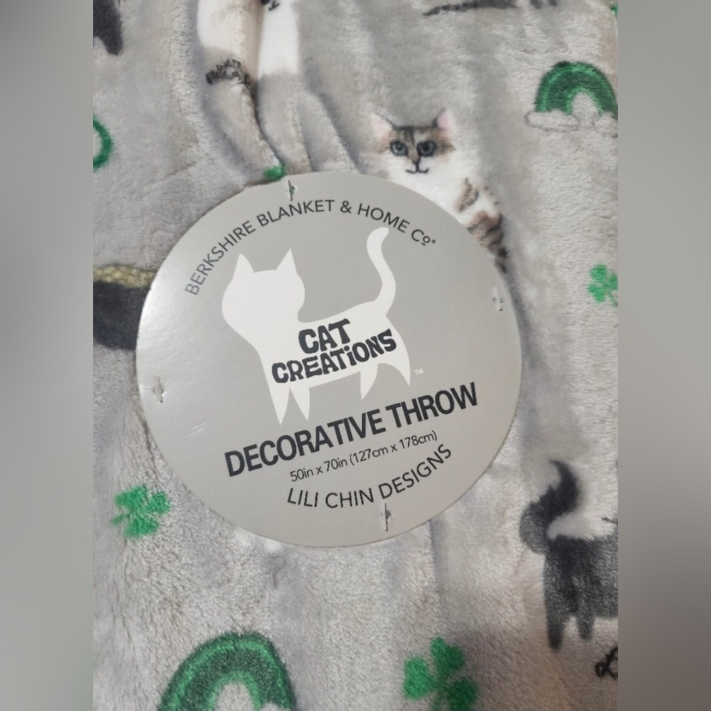 Berkshire Blanket & Home Co. Cat Creations St. Patrick's Day Decorative Throw